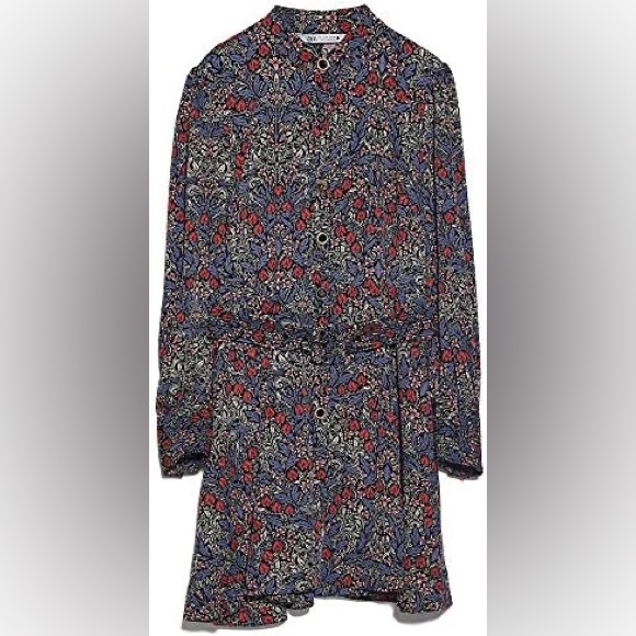 Zara Floral Belted Wrap Dress - size medium - Picture 5 of 6